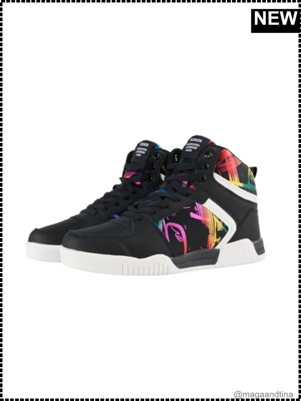 High Top Fashion Sneakers Lace Up Skate Shoes Casual Hip Hop Athletic Style